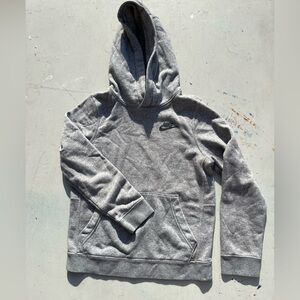 Kid's Nike Hoodie Gray Swish Logo M Spell-Out Street Check Casual Street Sports